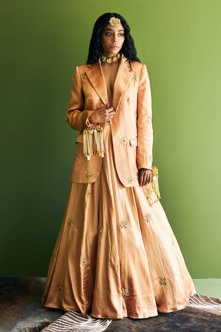 Esha Arora Zardozi Embroidered Blazer Lehenga Set 