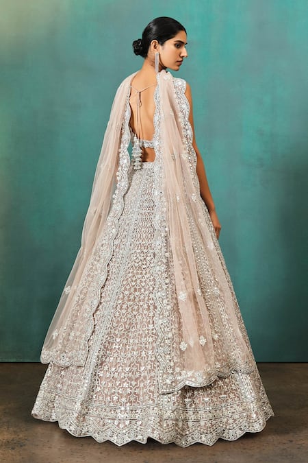 Shop Aneesh Agarwaal Beige Net, Linen Mirrors, Embroidery, Sequins, Geometric Bridal Lehenga Set at Aza Fashions Shop_Aneesh Agarwaal_Beige Net, Linen Mirrors, Embroidery, Sequins, Geometric Bridal Lehenga Set _at_Aza_Fashions
