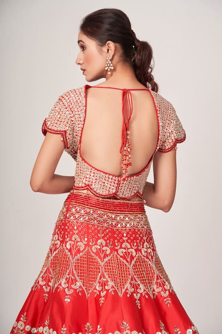 Tamaraa By Tahani Dela Sequin Embellished Kalidar Bridal Lehenga Set 