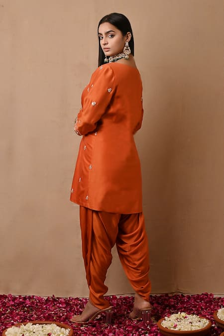 Label Nitisha Embroidered Jacket Dhoti Pant Set 