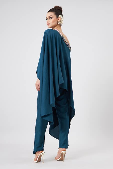 Aakaar Asymmetrical Sequin Embroidered Kurta Set 