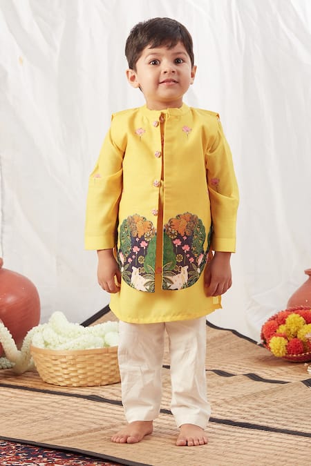 Vivedkids Floral Printed Cotton Kurta Set 