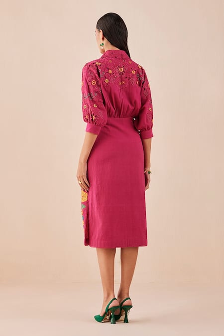 Chandrima Bead Embroidered Kimono Dress 
