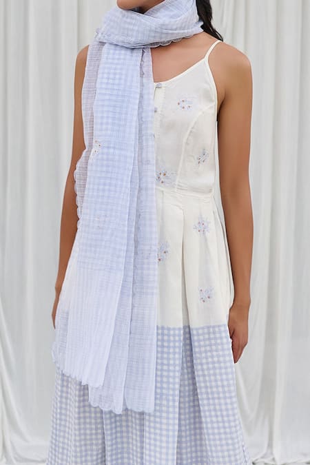 Ayaka Checkered Block Print Dupatta 