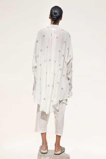 Urvashi Kaur Ava Jamdani Polka Shirt Dress 