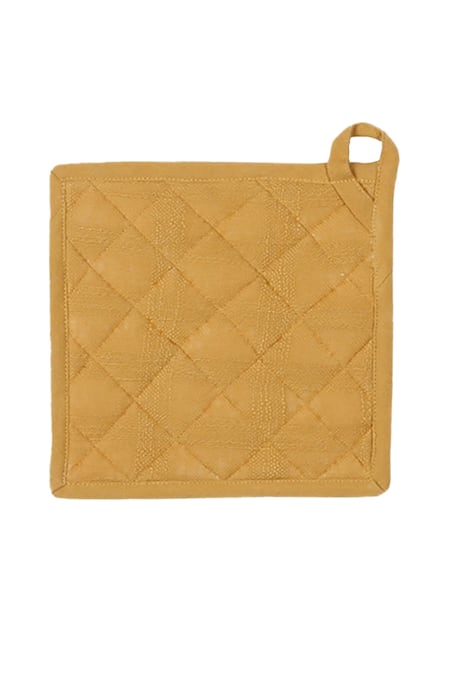 Shop House This Yellow 100% Cotton Harmika Pot Holder at Aza Fashions Shop_House This_Yellow 100% Cotton Harmika Pot Holder_at_Aza_Fashions