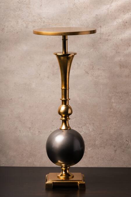 Shop S. G. Home Gold Metal Roman Drink Table at Aza Fashions Shop_S. G. Home_Gold Metal Roman Drink Table_at_Aza_Fashions