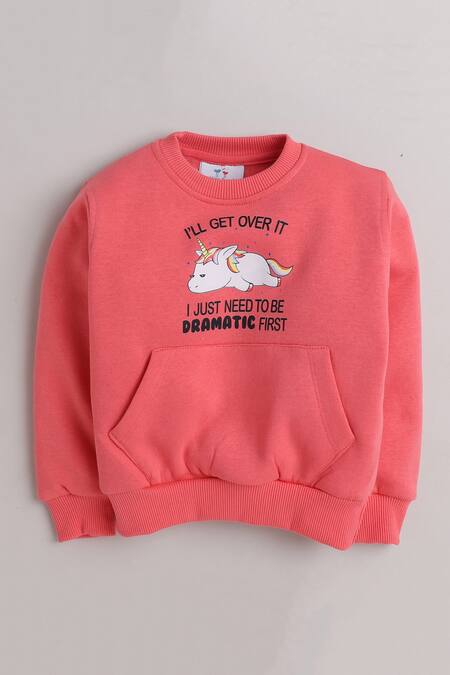 Shop Knitting Doodles Pink Fleece Printed Dramatic Ribbed Neck Top And Joggers Set at Aza Fashions Shop_Knitting Doodles_Pink Fleece Printed Dramatic Ribbed Neck Top And Joggers Set_at_Aza_Fashions