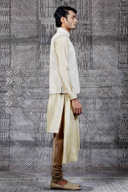 Shantnu Nikhil White Bundi Organza And Kurta Set Online at Aza Fashions Shantnu Nikhil_White Bundi Organza And Kurta Set _Online_at_Aza_Fashions