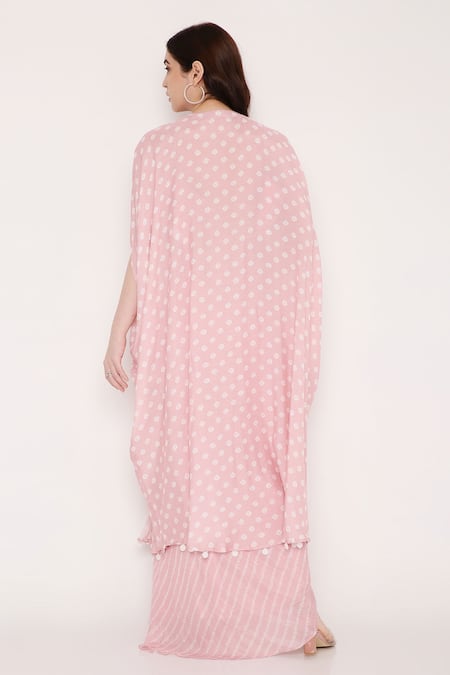 Bha Sha Triya Printed Kaftan & Draped Skirt Set 