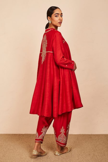 Sue Mue Zari Embroidered Neckline Anarkali & Salwar Set 