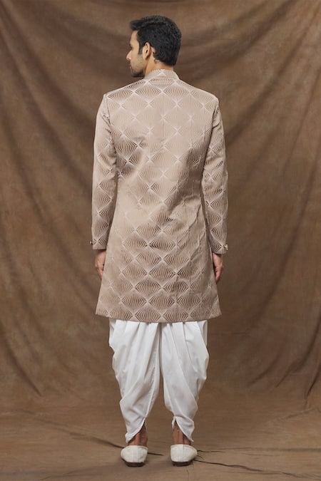 Arihant Rai Sinha Geometric Woven Jacquard Sherwani Set 