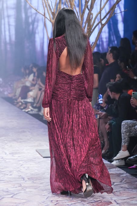 Nirmooha Metallic Draped Gown 