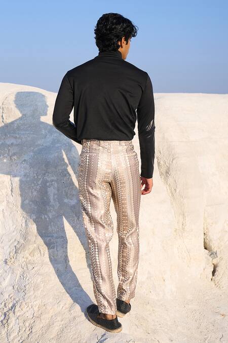 Shop Dash And Dot Multi Color Polyester Brocade Woven Pant at Aza Fashions Shop_Dash And Dot_Multi Color Polyester Brocade Woven Pant_at_Aza_Fashions