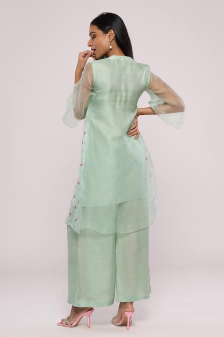 Mayu Kothari Layered Rose Hand Embroidered Kurta 