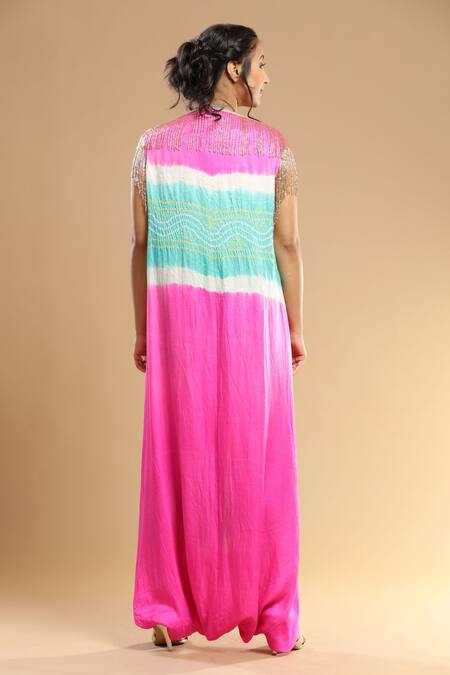 Etasha By Asha Jain Bandhani Pattern Embellished Jumpsuit 