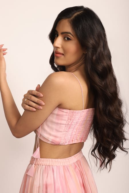 Aroop Shop India Roseate Tiered Skirt Set 