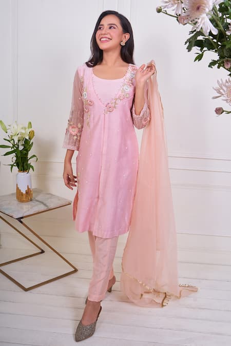 Geetika Jain Cutdana Hand Embroidered Kurta Pant Set 