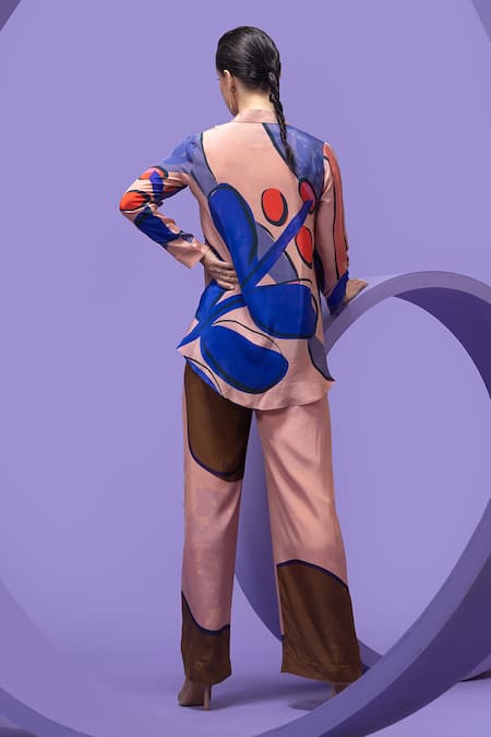 Nautanky Artistic Print Oversized Shirt & Pant Set 