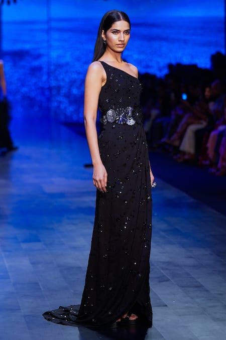 Nachiket Barve Astral One Shoulder Gown 