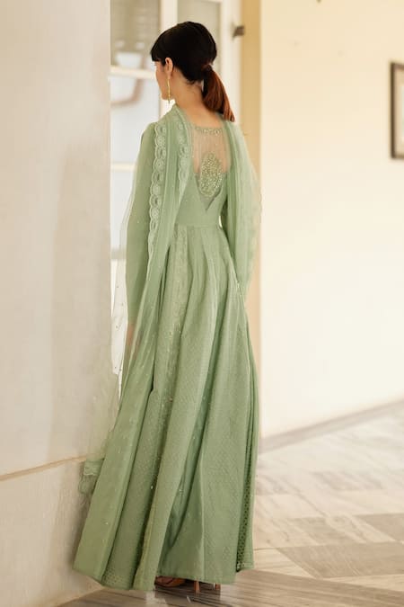 Label Nimbus Hand Embroidered Anarkali Pant Set 