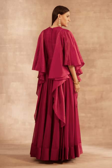 Jayanti Reddy Placement Embroidered Draped Anarkali 