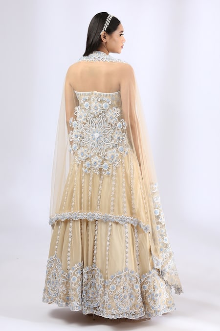 Neha Gursahani 3D Floral Embroidered Lehenga Set 