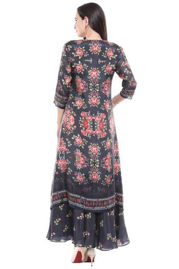 Soup By Sougat Paul Printed Jacket Skirt Set 