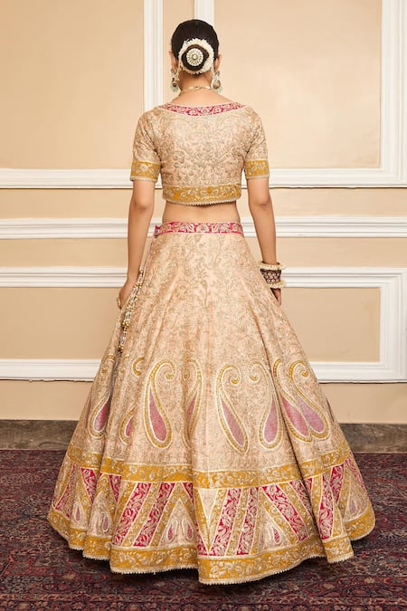 Sheetal Batra Kashmiri Tilla Embroidered Bridal Lehenga Set 
