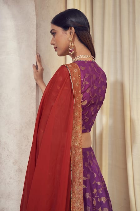 Affroz Floral Woven Lehenga Set 