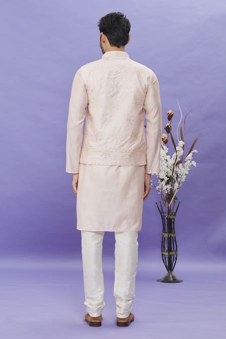 Arihant Rai Sinha Floral Thread Work Bundi & Kurta Set 