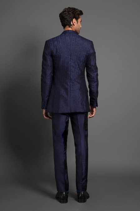 Shop Raghavendra Rathore Jodhpur Blue Silk Tapered Pant at Aza Fashions Shop_Raghavendra Rathore Jodhpur_Blue Silk Tapered Pant _at_Aza_Fashions