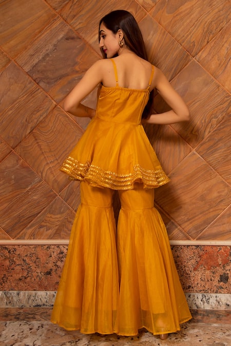 Pomcha Jaipur Murat Embroidered Top Sharara Set 