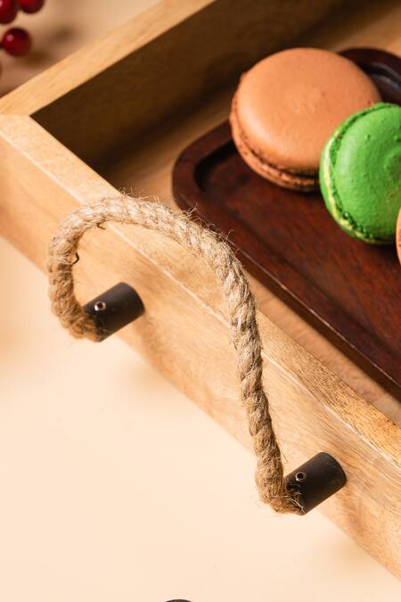 Shop S. G. Home Brown Wood Flex Tray at Aza Fashions Shop_S. G. Home_Brown Wood Flex Tray_at_Aza_Fashions