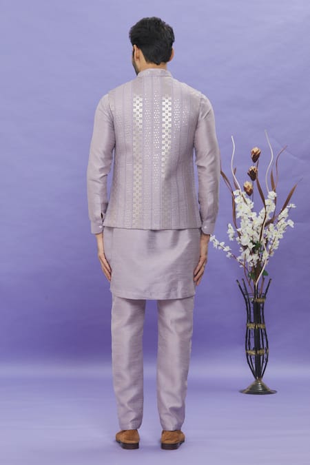 Arihant Rai Sinha Geometric Print Bundi Kurta Set 