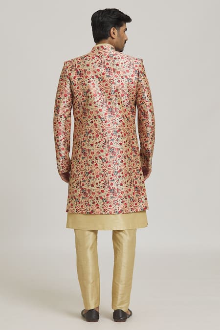Samyukta Singhania Floral Print Nehru Jacket Kurta Set 