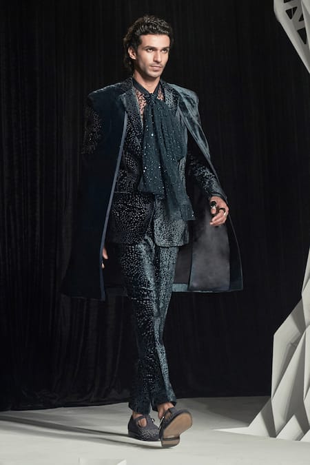 Rohit Gandhi + Rahul Khanna Silk Velvet Supernova Tuxedo