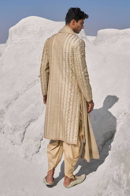 Shop Seema Gujral Green Flower Motif Embroidered Sherwani Set at Aza Fashions Shop_Seema Gujral_Green Flower Motif Embroidered Sherwani Set_at_Aza_Fashions