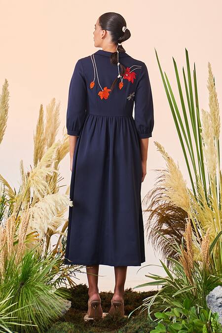 Shahin Mannan Flower And Dragonflies Long Dress 