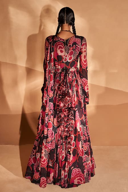 Bhumika Sharma Bahaar Print Anarkali With Belt 