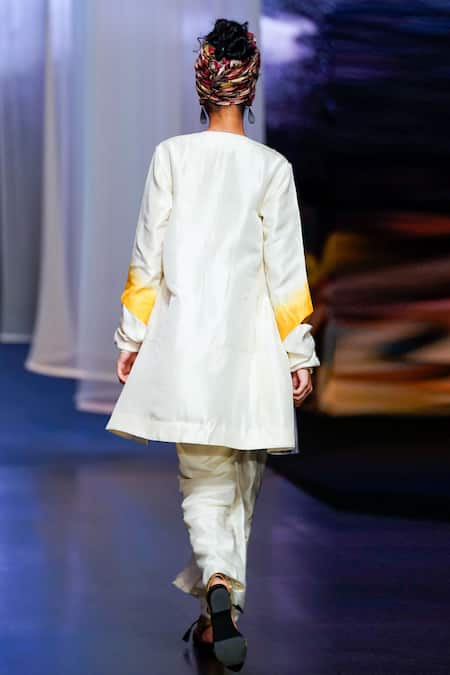 Anand Kabra Draped Skirt Set With Cape 