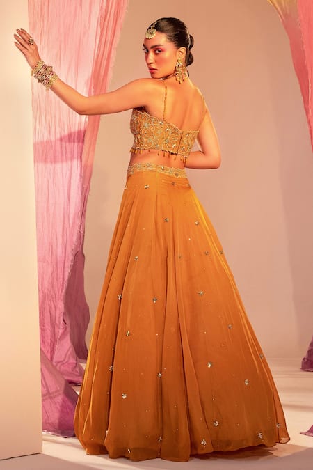 Silky Bindra Floral Butti Embroidered Lehenga Set 