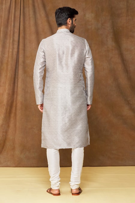 Arihant Rai Sinha Geometric Pattern Kurta & Contrast Churidar Set 