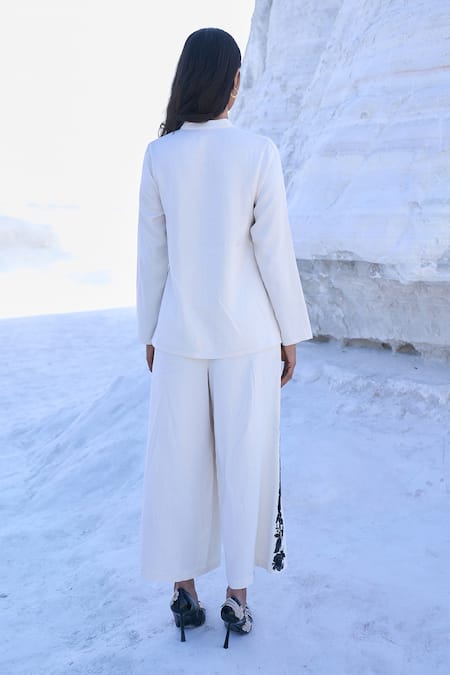 Dash And Dot Embroidered Floral Shirt & Pant Set 