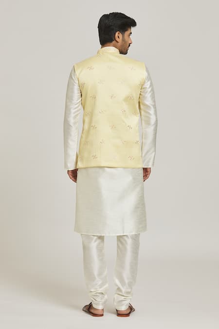 Arihant Rai Sinha Floral Embroidered Bundi & Kurta Set 