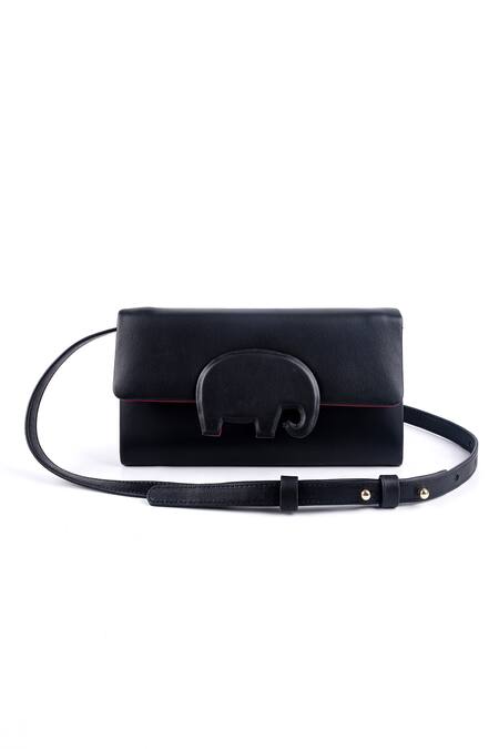 Shop Saurav Ghosh Black Mammoth Rectangle Wallet Bag at Aza Fashions Shop_Saurav Ghosh_Black Mammoth Rectangle Wallet Bag_at_Aza_Fashions
