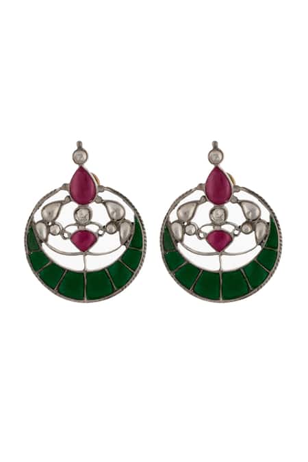 Neeta Boochra Kundan Embellished Chandbalis 