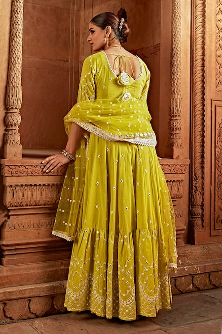 Preevin Barfi Layered Anarkali With Embroidered Dupatta 