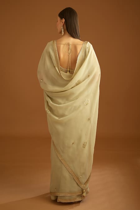 Shyam Narayan Prasad Organza Zardozi Work Saree With Blouse 