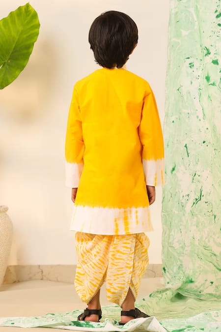 Cute Couture Shibori Placement Print Kurta & Dhoti Pant Set 